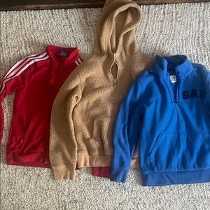 A&F, Gap, Adidas Kids Red, Tan, and Blue Sweatshirts 9-10, M